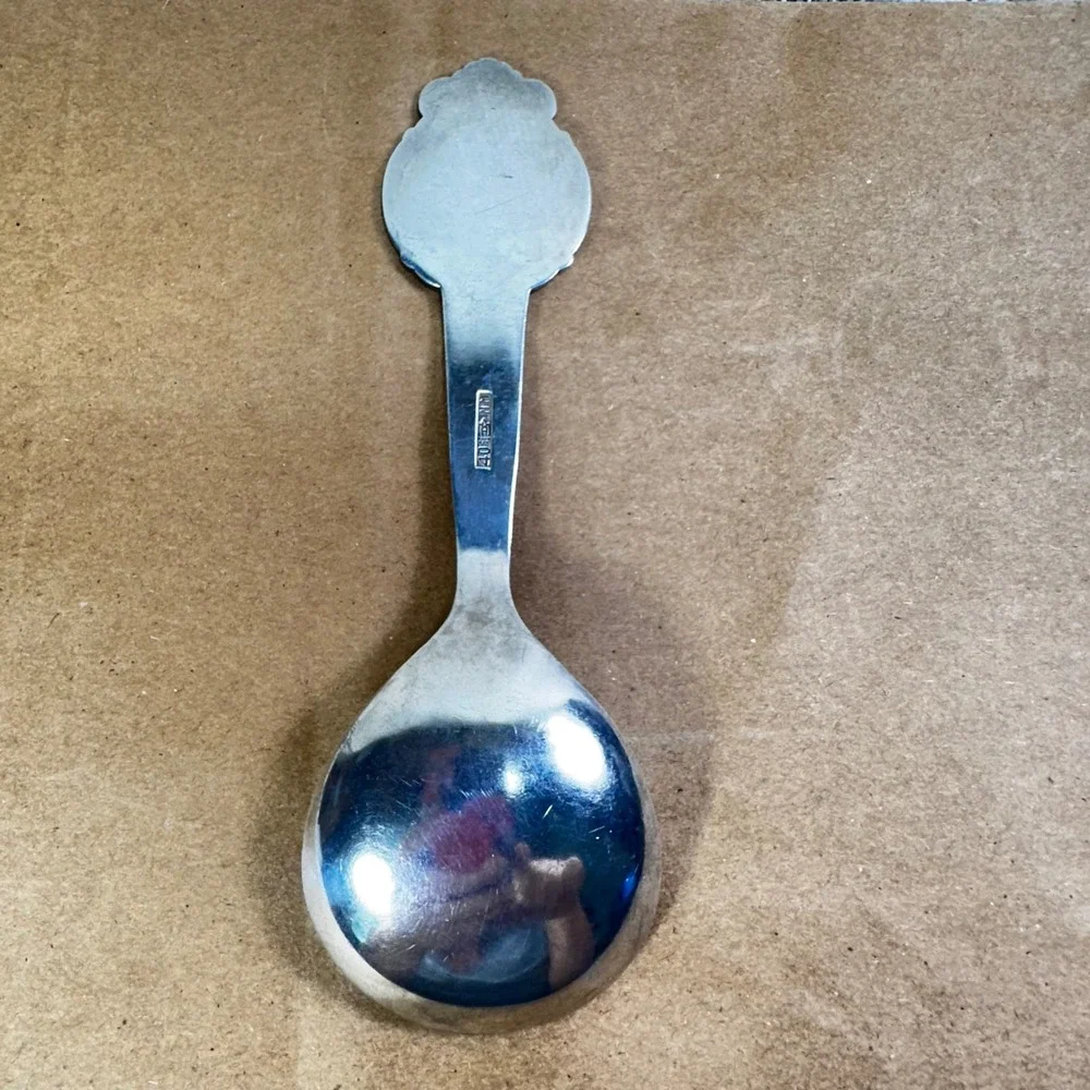 Vintage Larvik Norway 40 NM Silverplate Souvenir Spoon Scenic Collectible 5.75in
